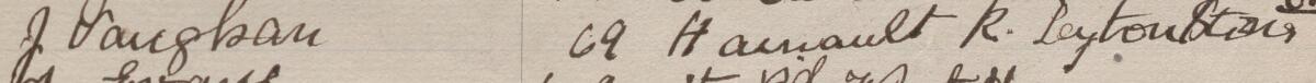 Image of J Vaughan's signature and address in the petition