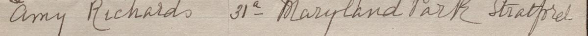 Image of Amy Richards's signature and address in the petition