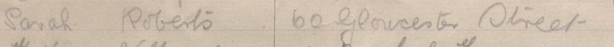 Image of Sarah Roberts's signature and address in the petition