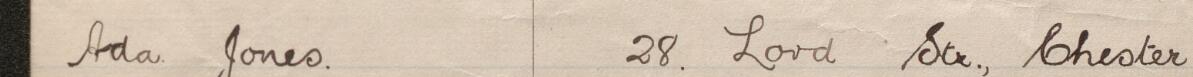 Image of Ada Jones's signature and address in the petition