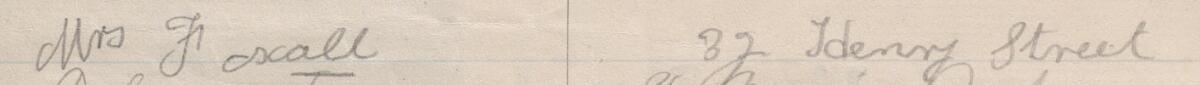 Image of Mrs Foxall's signature and address in the petition