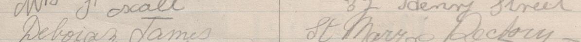 Image of Deborah James's signature and address in the petition