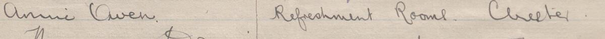 Image of Annie Owen's signature and address in the petition