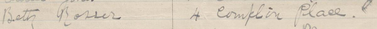 Image of Betty Rosser's signature and address in the petition