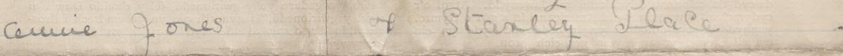 Image of Annie Jones's signature and address in the petition