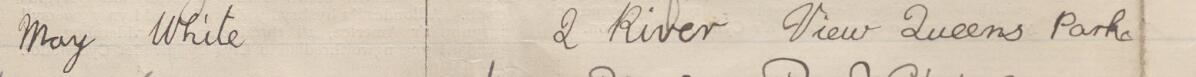 Image of Mary White's signature and address in the petition