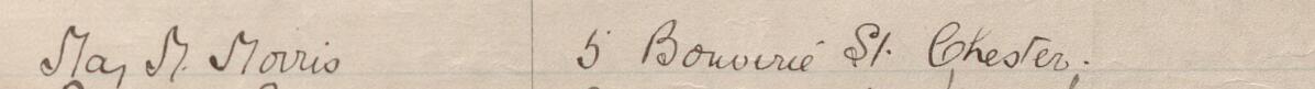 Image of May M Morris's signature and address in the petition