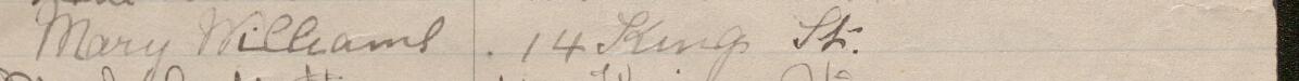 Image of Mary Williams's signature and address in the petition
