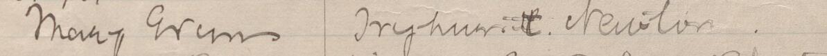 Image of Mary Evans's signature and address in the petition