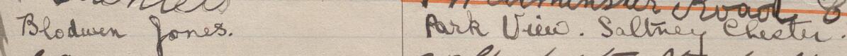 Image of Blodwen Jones's signature and address in the petition