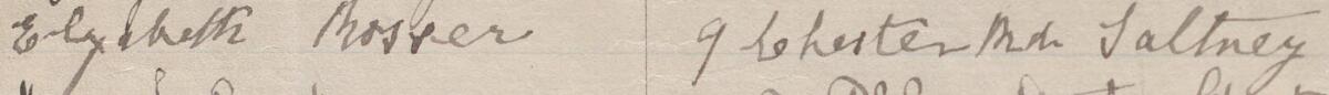 Image of Elizabeth Rosser's signature and address in the petition