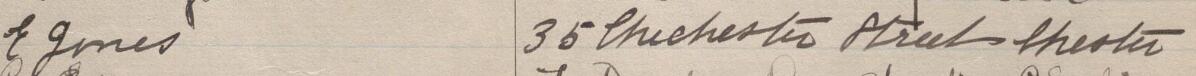 Image of e Jones's signature and address in the petition