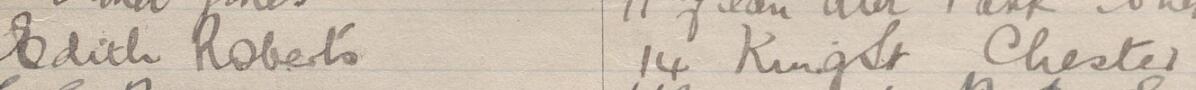 Image of Edith Roberts's signature and address in the petition