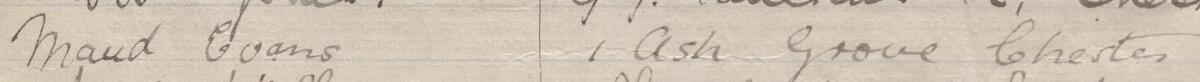 Image of Maud Evans's signature and address in the petition