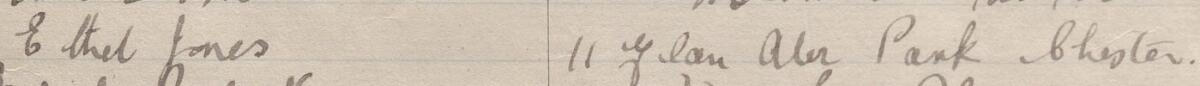 Image of Ethel Jones's signature and address in the petition