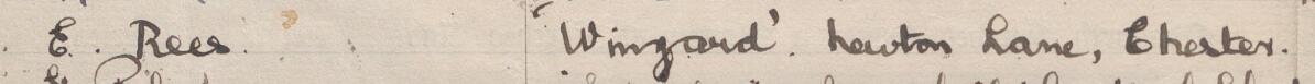 Image of E Rees's signature and address in the petition