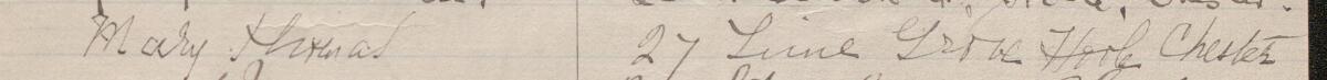 Image of Mary Thomas's signature and address in the petition