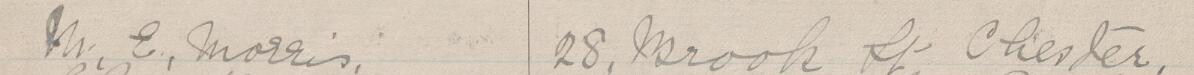 Image of M E Morris's signature and address in the petition