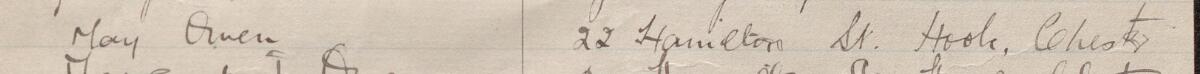 Image of Mary Owen's signature and address in the petition