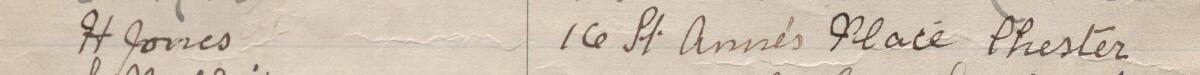 Image of H Jones's signature and address in the petition