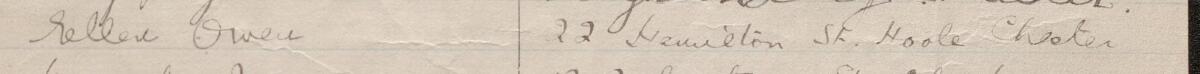 Image of Ellen Owen's signature and address in the petition