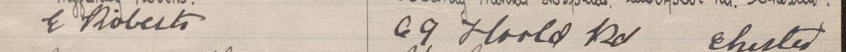 Image of E Roberts's signature and address in the petition