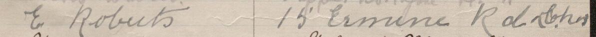 Image of E Roberts's signature and address in the petition