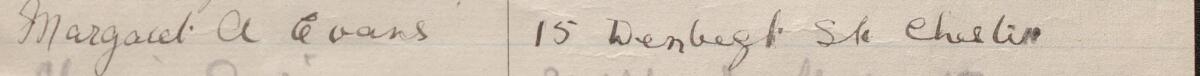 Image of Margaret A Evans's signature and address in the petition