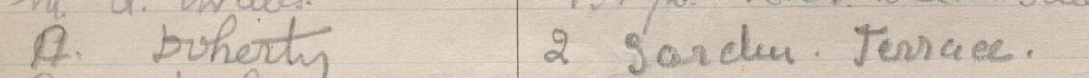 Image of H Doherty's signature and address in the petition