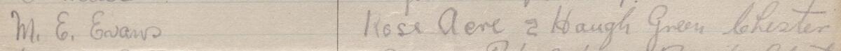 Image of M.E.Evans's signature and address in the petition