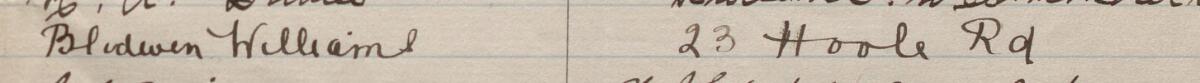 Image of Blodwen Williams's signature and address in the petition