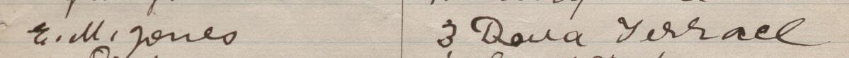 Image of E M Jones's signature and address in the petition
