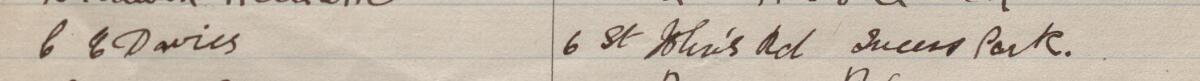 Image of C E Davies's signature and address in the petition