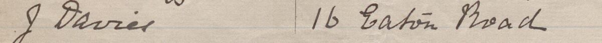Image of J Davies's signature and address in the petition