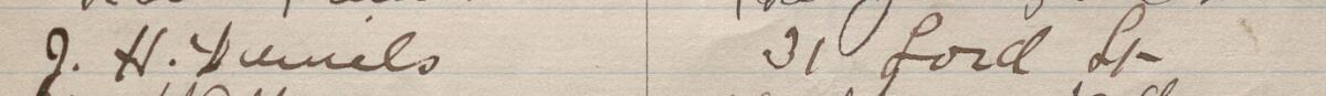 Image of J H Daniels's signature and address in the petition