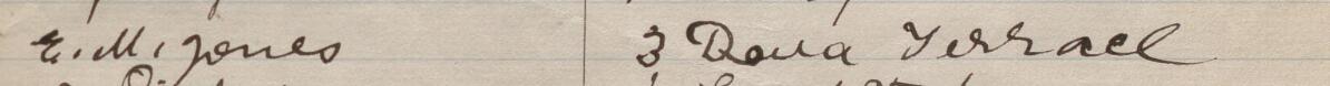 Image of E M Jones's signature and address in the petition