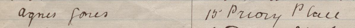 Image of Agnes Jones's signature and address in the petition