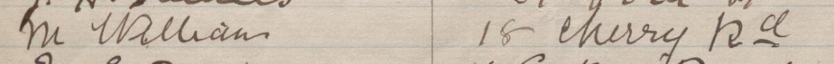 Image of M Williams's signature and address in the petition