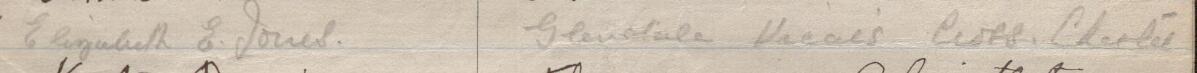 Image of Elizabeth E Jones's signature and address in the petition