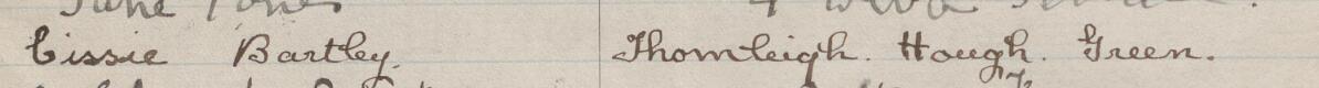 Image of Cissie Bartley's signature and address in the petition