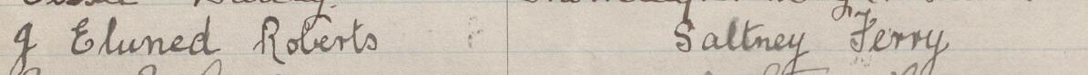Image of J Eluned Roberts's signature and address in the petition