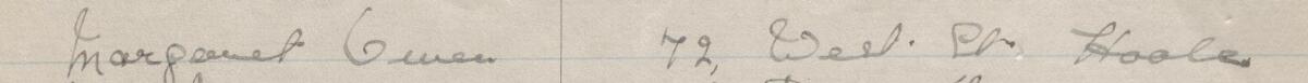 Image of Margaret Owen's signature and address in the petition