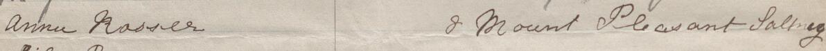 Image of Anna Rosser's signature and address in the petition