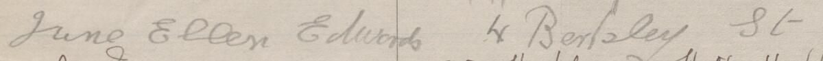 Image of Jane Ellen Edwards's signature and address in the petition