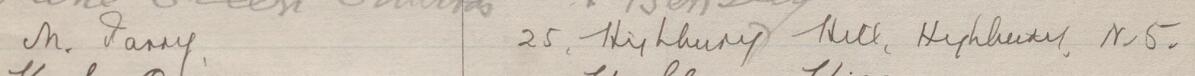 Image of M Parry's signature and address in the petition