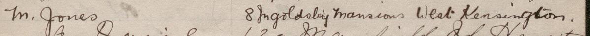 Image of M Jones's signature and address in the petition
