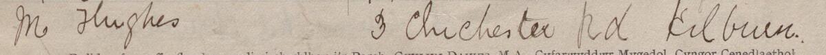 Image of M Hughes's signature and address in the petition