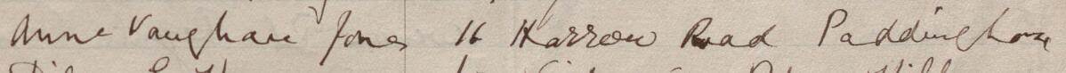 Image of Ann Vaughan Jones's signature and address in the petition