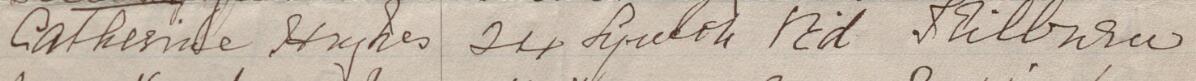 Image of Catherine Hughes's signature and address in the petition
