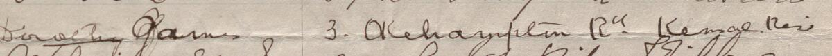 Image of Dorothy James's signature and address in the petition